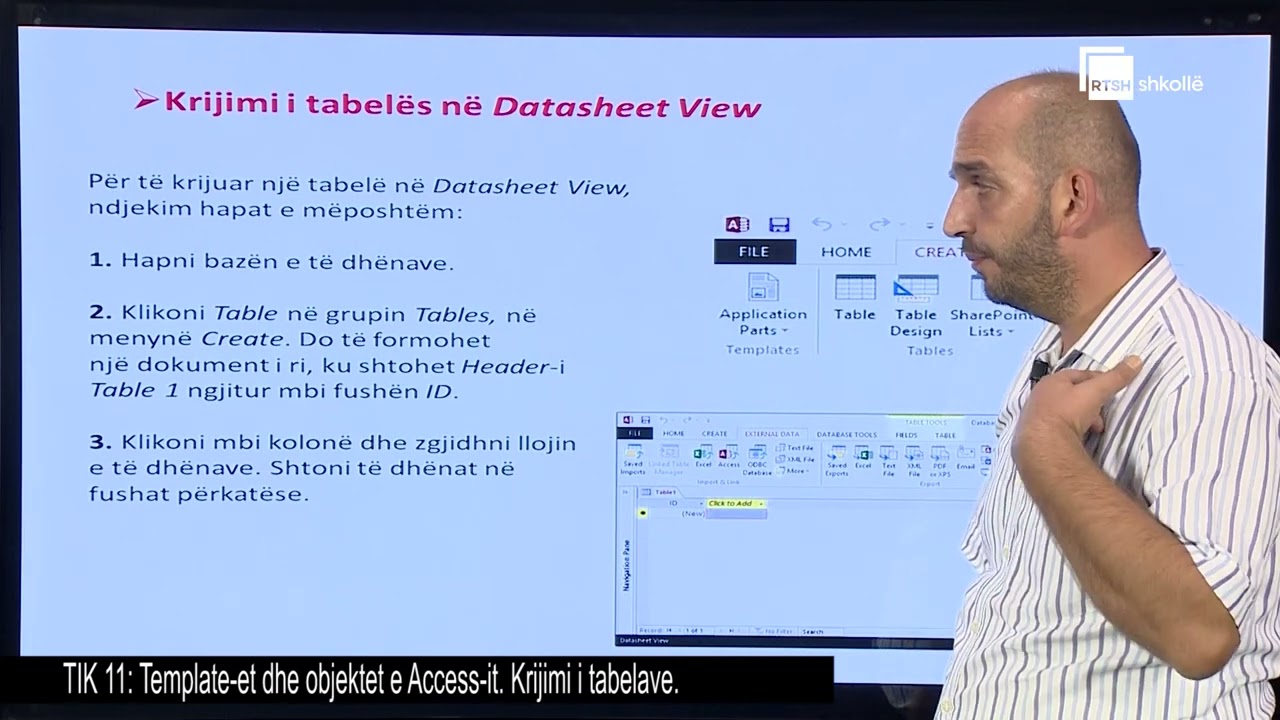 Template-et dhe objektet e Access-it. Krijimi i tabelave | TIK 11