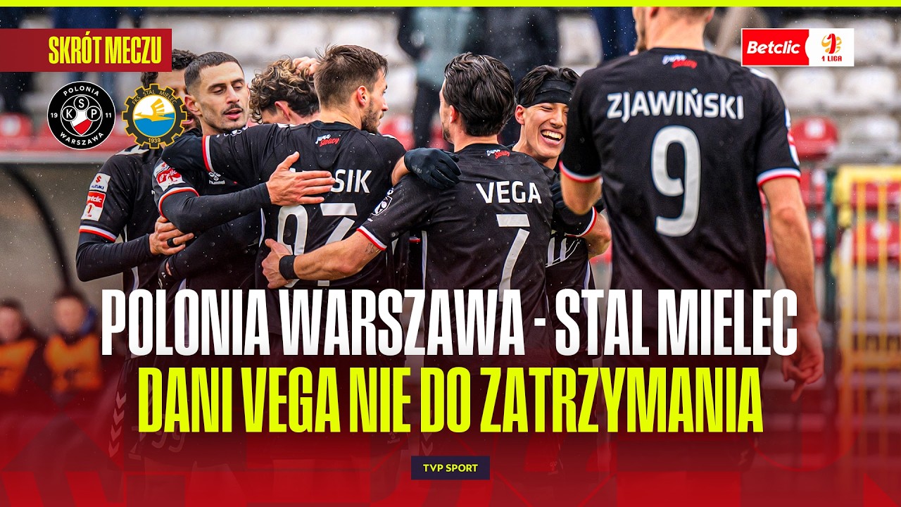SKRÓT: POLONIA WARSZAWA - STAL MIELEC. WIDMO SPADKU WRACA DO MIELCA. BETCLIC 1 LIGA - 20. KOLEJKA