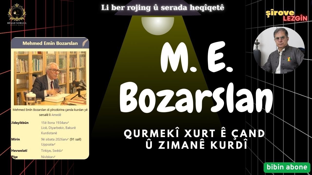 Qurmekî xurt ê çand û zimanê Kurdî Mehmed Emîn Bozarslan