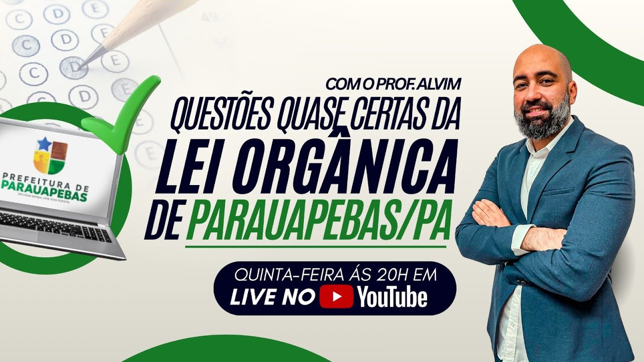 Questões Quase Certas - Lei Organica de Parauapebas/PA - Atualizada - Parte 1