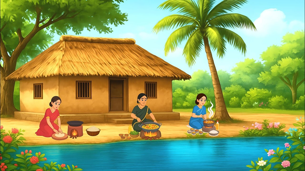 तालाब किनारे तीन बहुओं का घर | Hindi Story | Hindi Moral Story | Cartoon Story | Hindi Kahaniyan | 