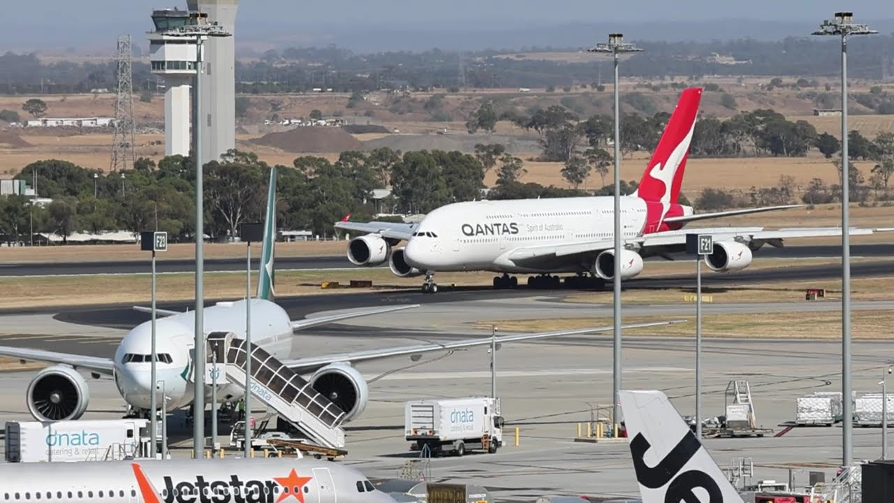QANTAS A380 leaving on GOLF... very rare! Well for me.