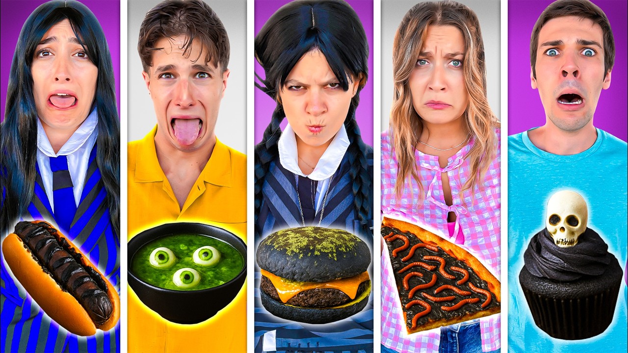 MANGIAMO SOLO CIBO DI MERCOLED&Igrave; DELLA FAMIGLIA ADDAMS CON TUTTI I NOSTRI AMICI CHALLENGE!☠️