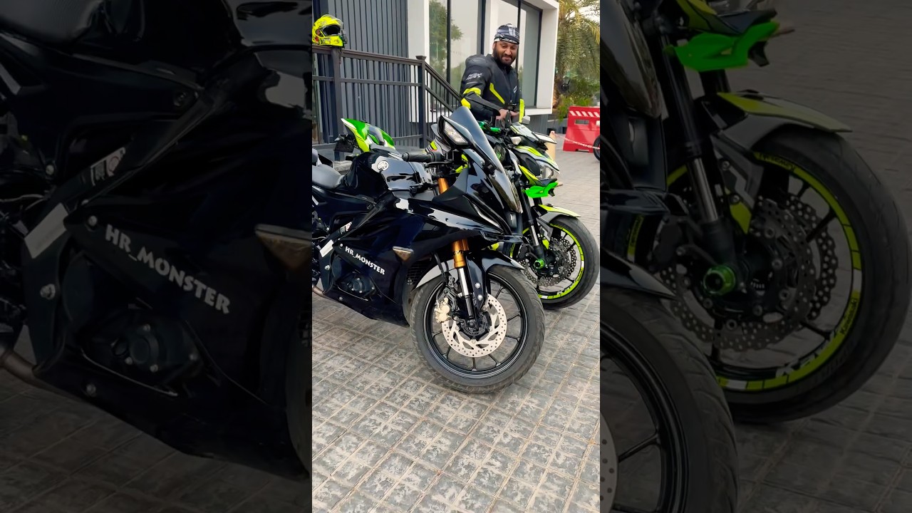 Z900 vs r15m v4 exhaust sound || akrapovic exhaust sound r15m v4 #Hr_monster #viralshorts #shorts
