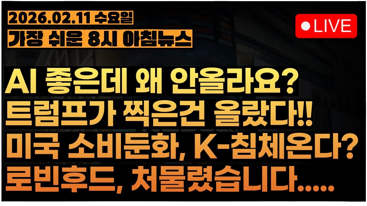일단 숏을 잡긴 잡았는데.............ㅣ[아침시황&미국마감] #260211