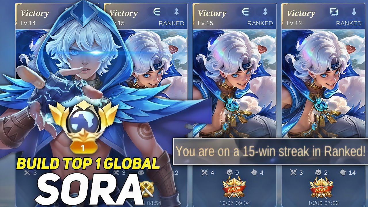 Rahasia Sora gw auto win streak‼️meskipun di nerf moonton masih meta di rank