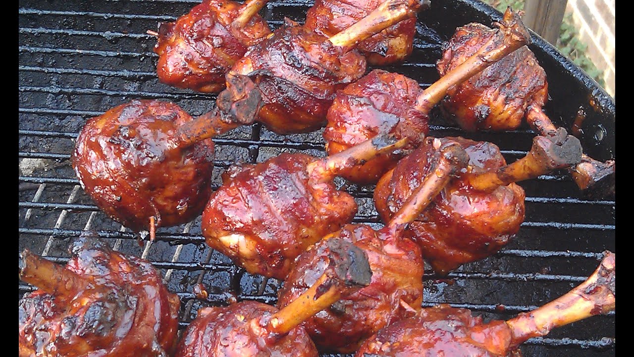 Bacon Wrapped Smoked Chicken Lollipops: Ray Mack's