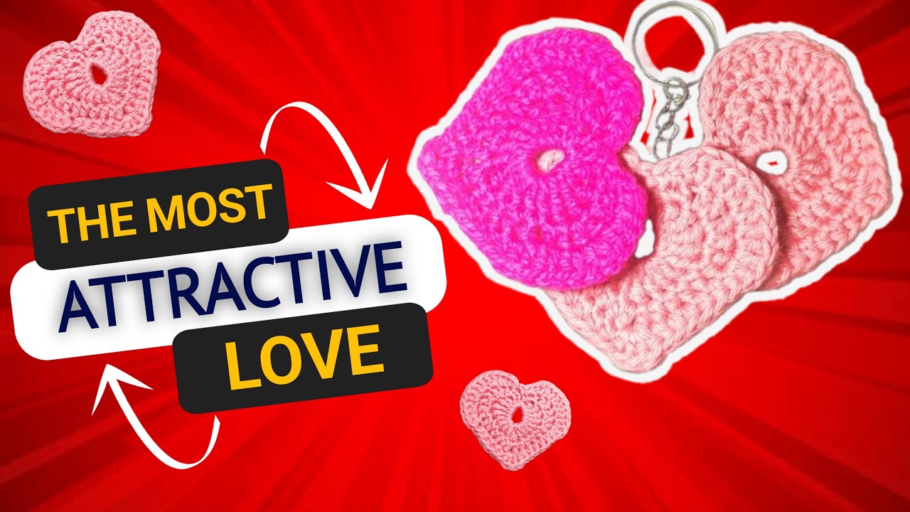 Day - 5/30 | How to crochet cute Love😍 key chain with yarn | Easy Tutorial Video | 30 days challenge