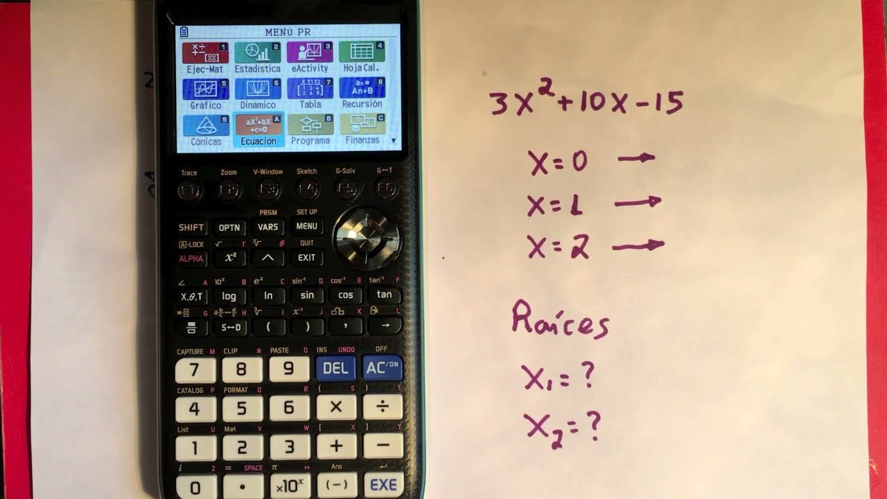 Despejar y evaluar incógnitas CASIO fx-CG50