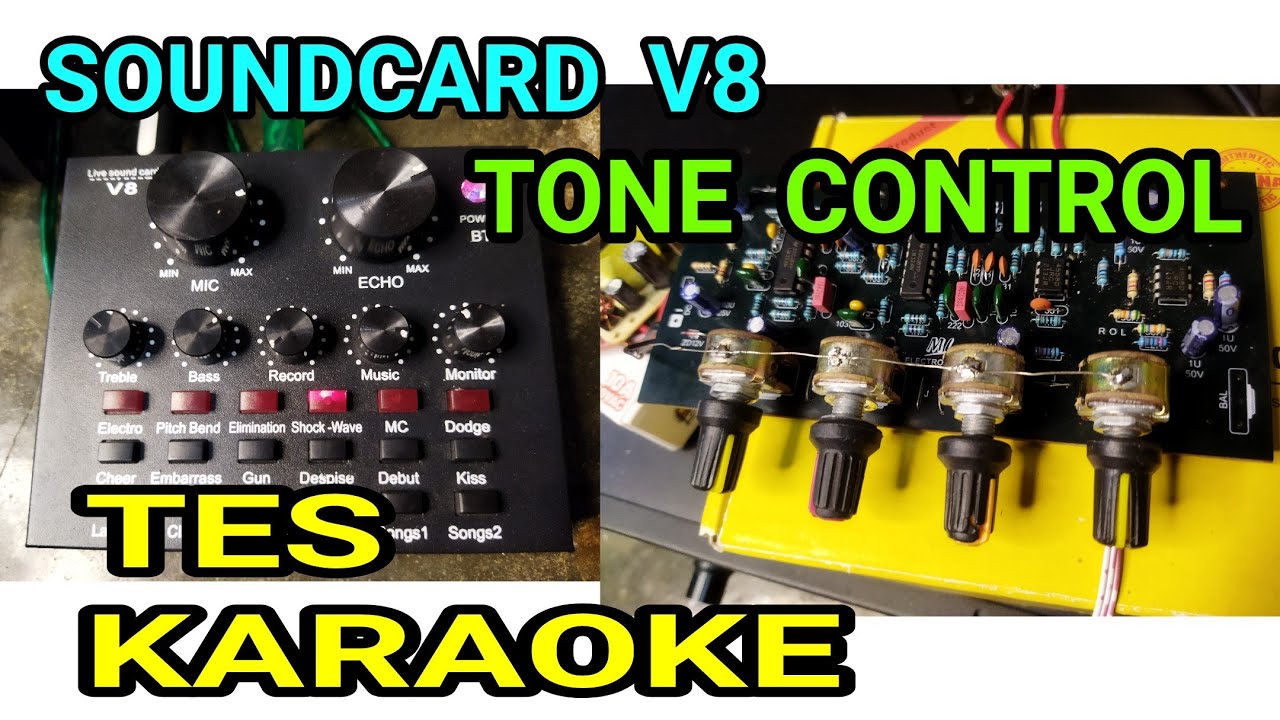 SOUNDCARD V8 PLUS TONE CONTROL tes karaoke