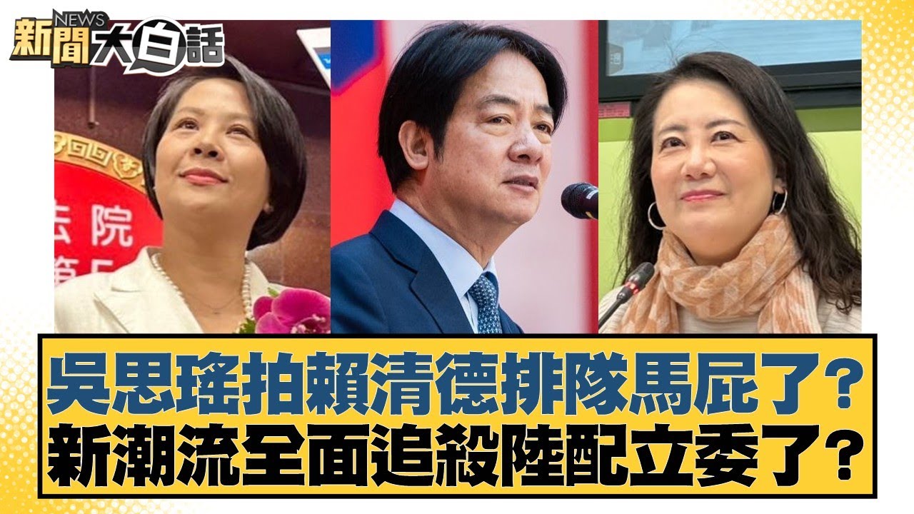 吳思瑤拍賴清德排隊馬屁了？新潮流全面追殺陸配立委了？【#新聞大白話】20260204-8｜#陳揮文 #謝龍介 #何景榮
