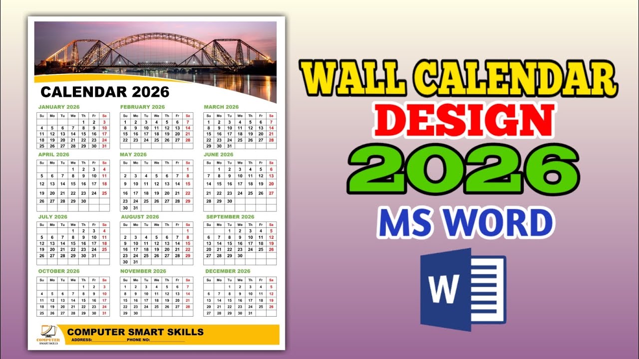 Create 2026 Calendar in MS Word | Easy Wall Calendar Design MS Word Easy Tutorial   