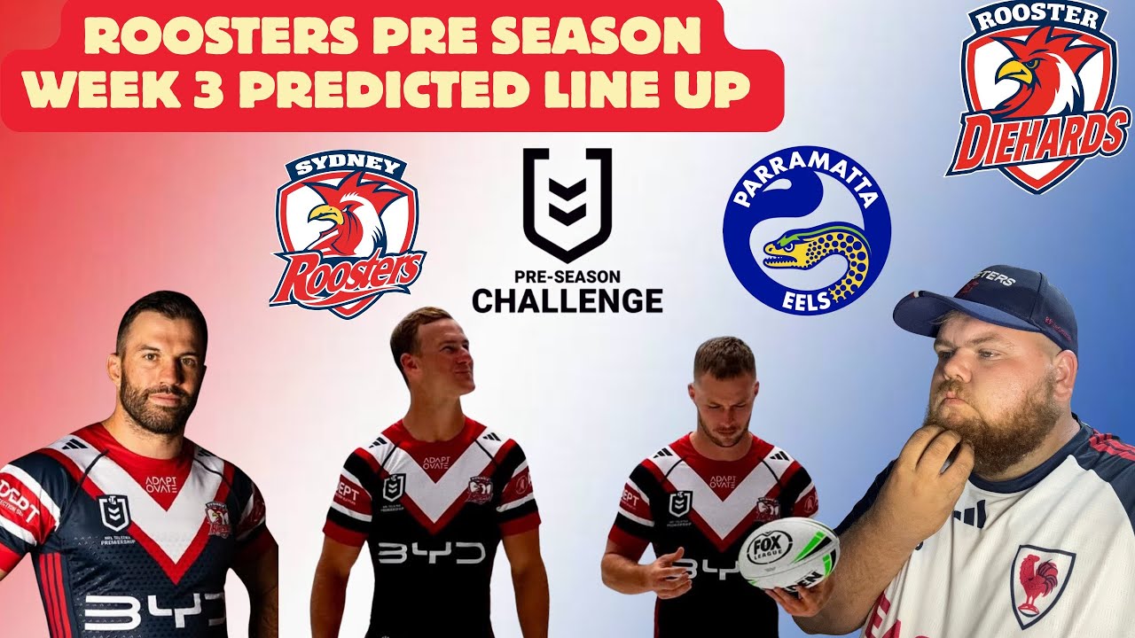Sydney Roosters  Pre Season Challenge week 3 Team List Predictions video | Sydney Roosters Diehards 