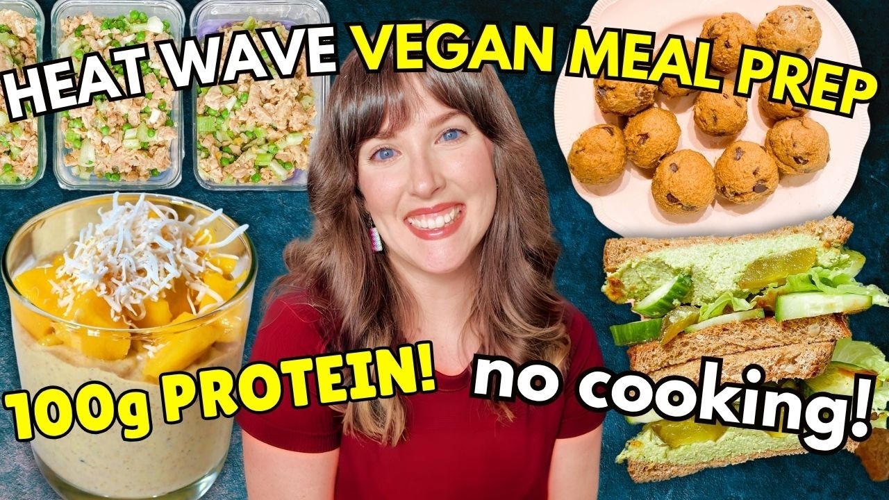 Healthy High-Protein Vegan Meal Prep! 100g Protein, 1400 Calories (NO COOKING!)