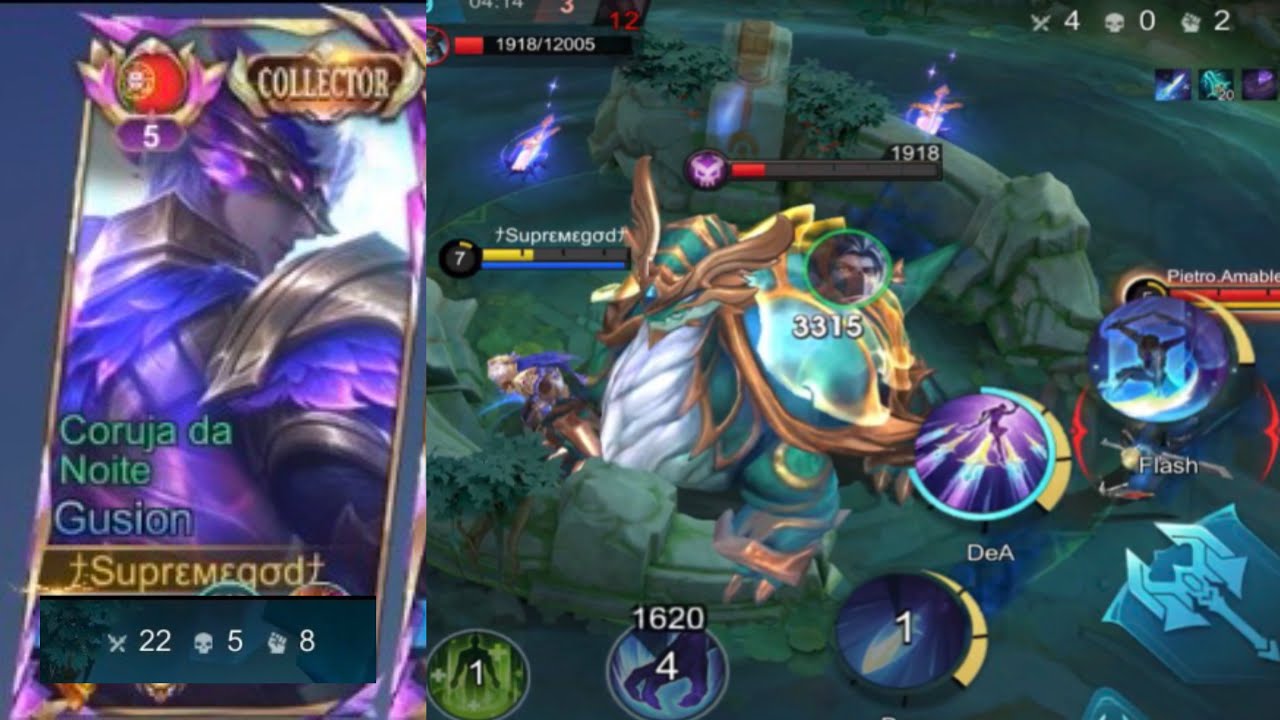 GUSION “Night Owl” 22 kills!INSANE RANK, Completely dominated