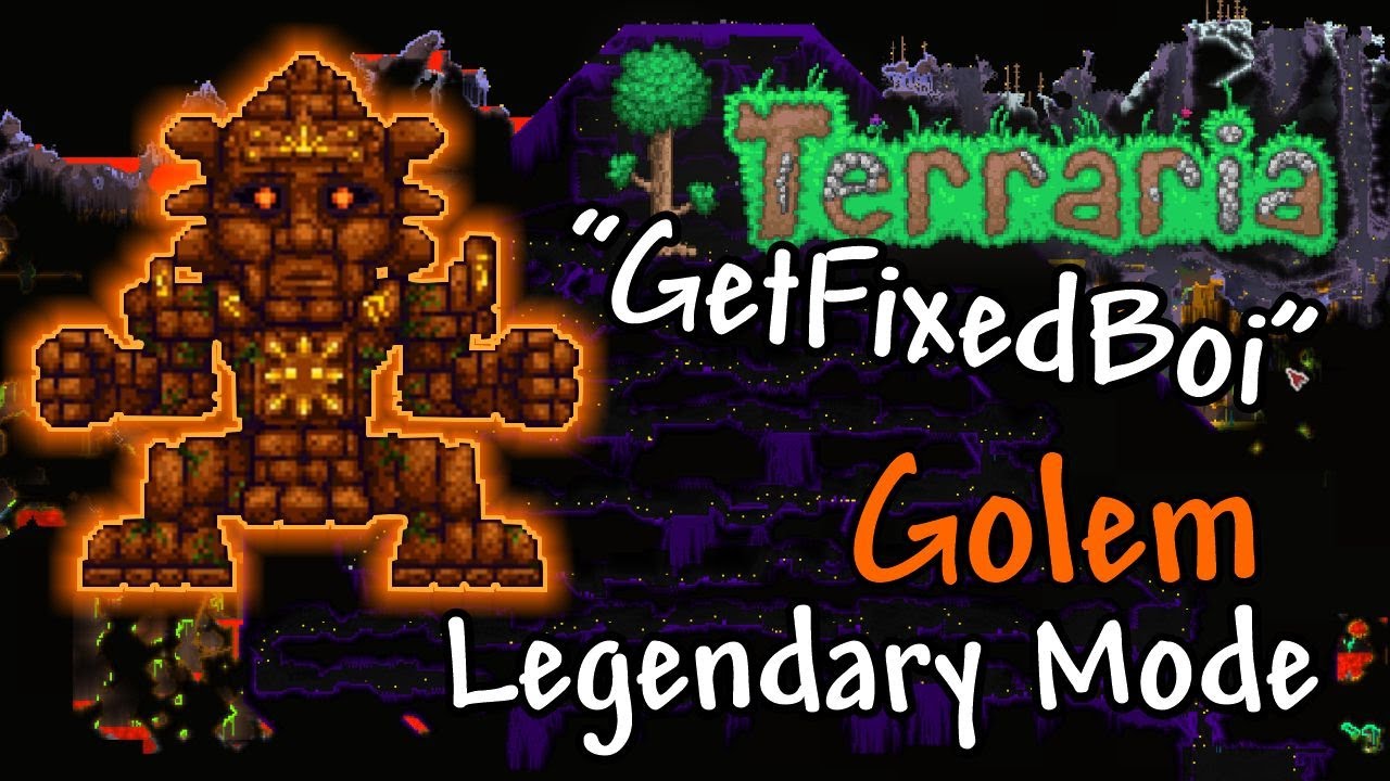 Golem Boss Fight // Get Fixed Boi Legendary Master Mode // Terraria