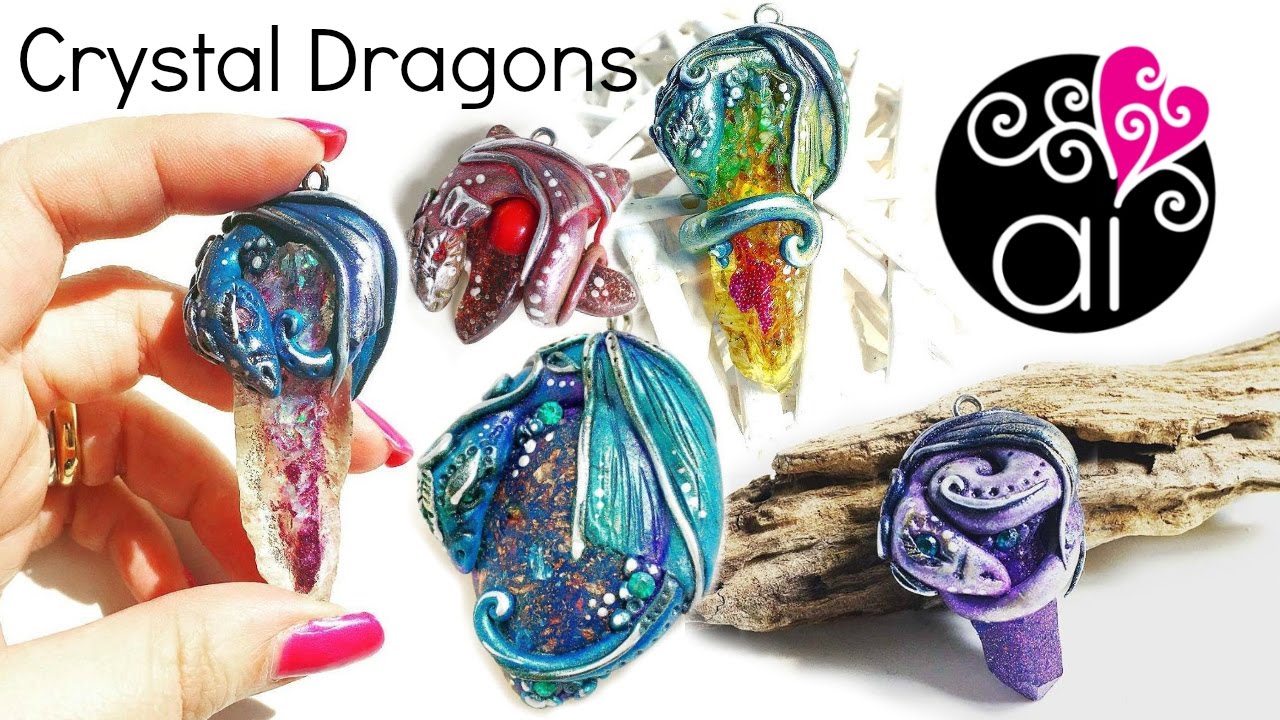 Crystal Dragons | Polymer Clay Tutorial | DIY Pendants