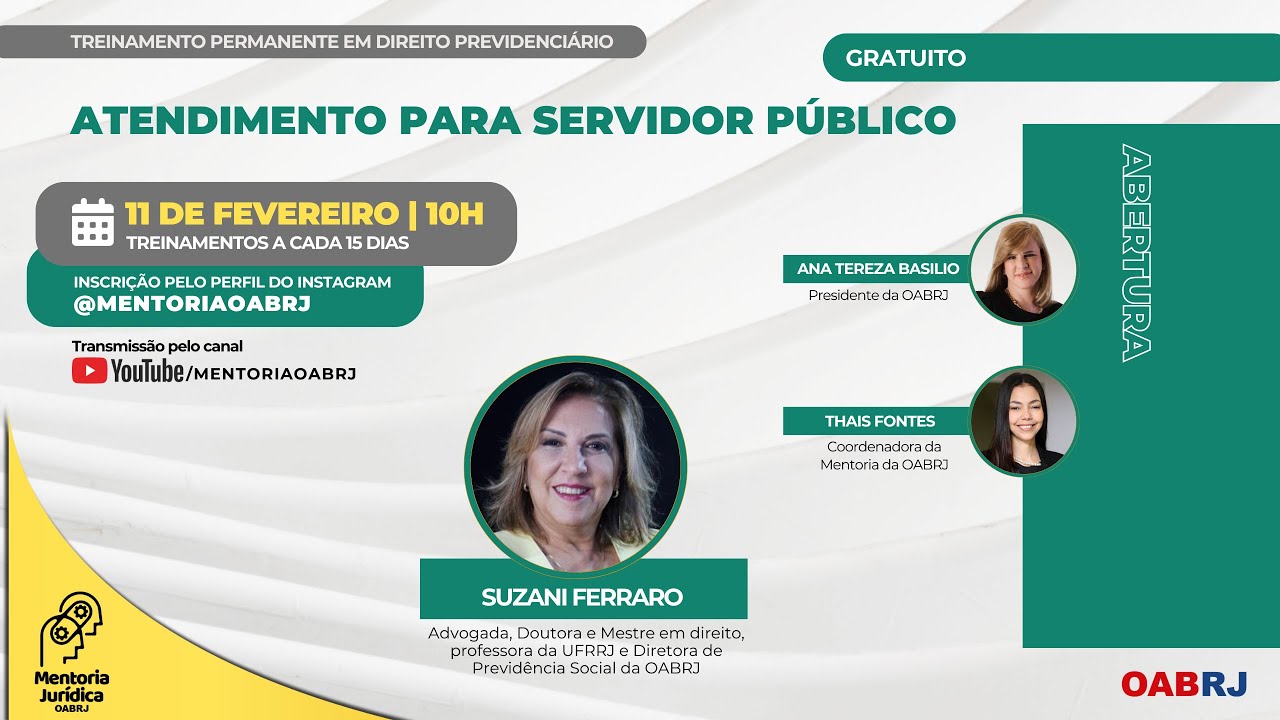 Atendimento para Servidor Público - Treinamento em Direirto Previdenciário - 11/02 - 10h