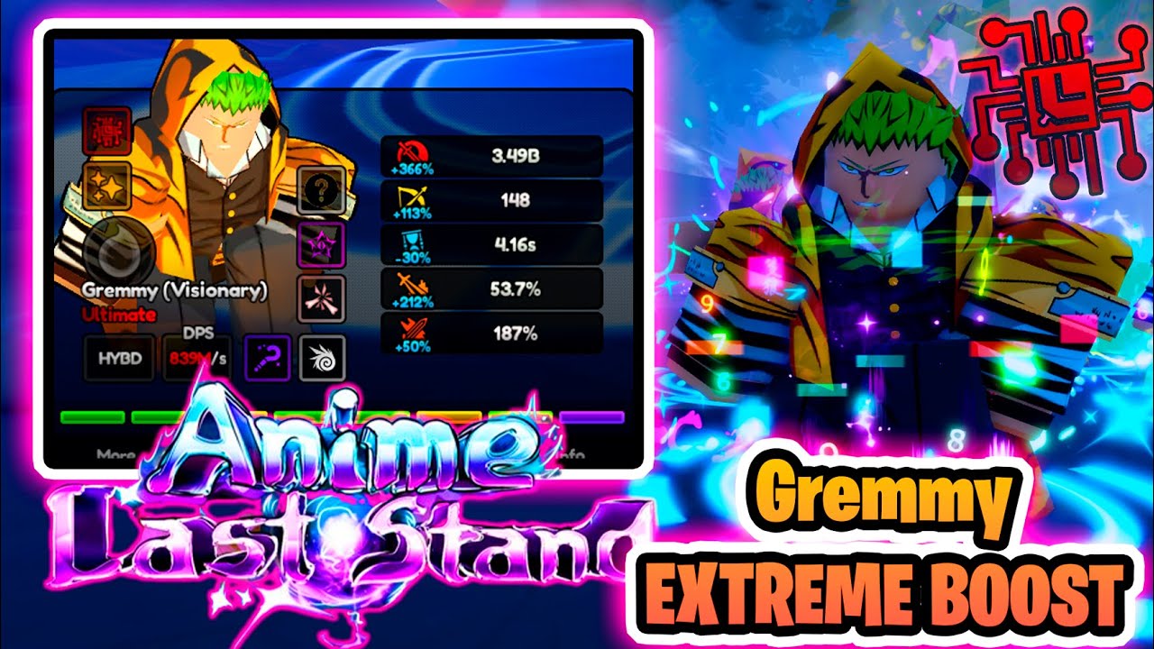GREMMY EXTREME BOOST en ANIME LAST STAND [SHOWCASE]  #roblox
