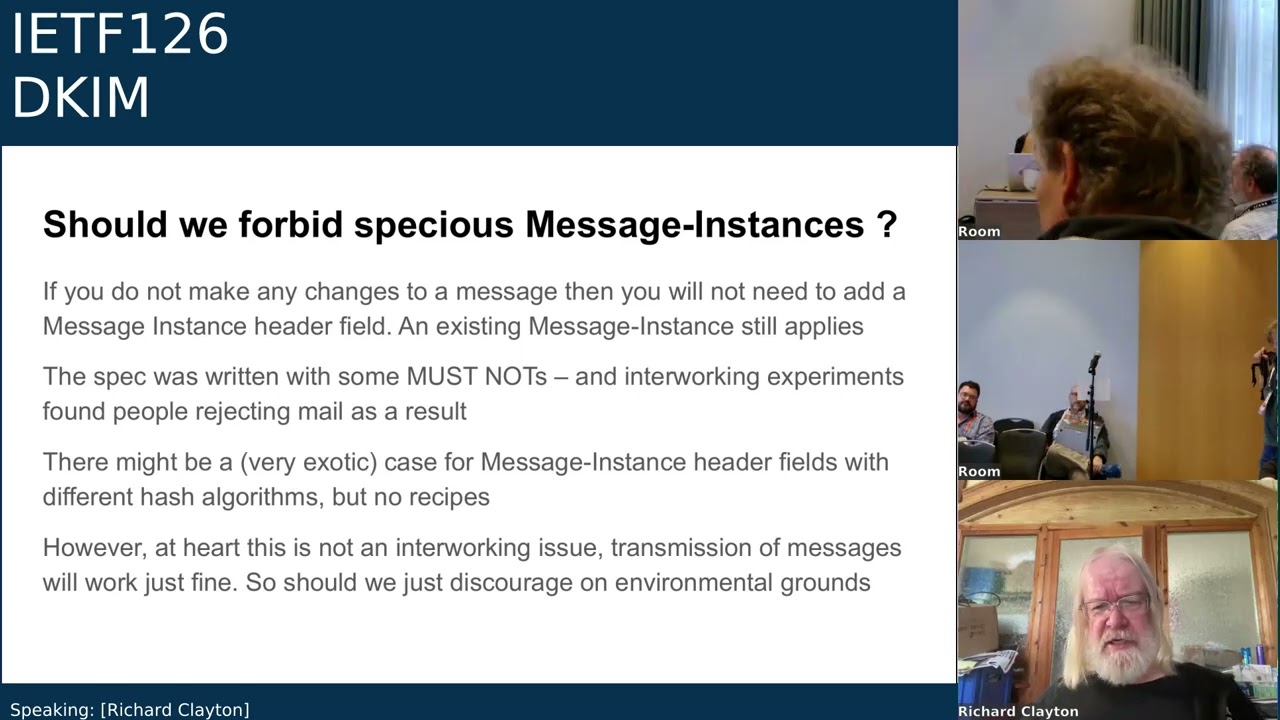 IETF 126: Domain Keys Identified Mail (DKIM) 24.07.2026 12:00