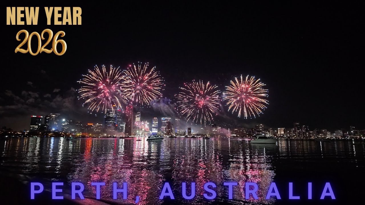 Perth NEW YEAR'S EVE 2025-2026 Midnight Fireworks from Swan River Foreshore!