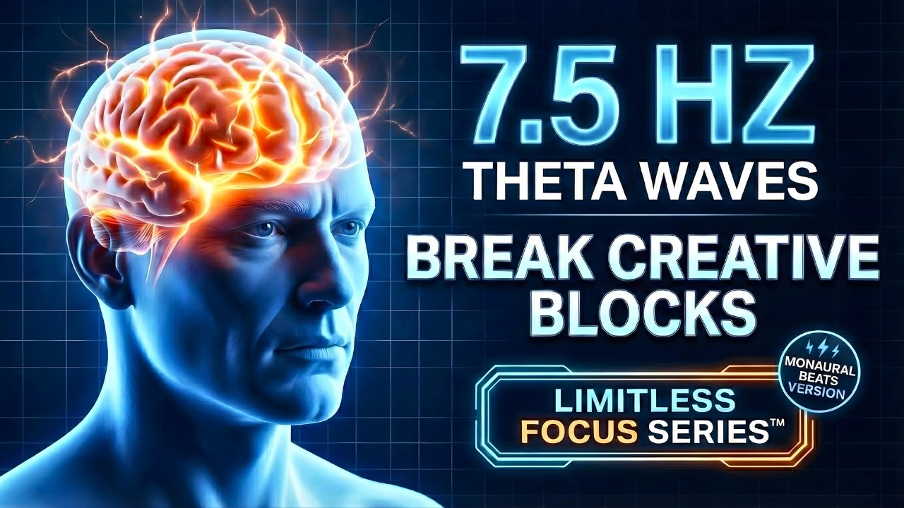 7.5 Hz Theta Waves Monaural Beats | Limitless Focus Series™ | Break Creative Blocks