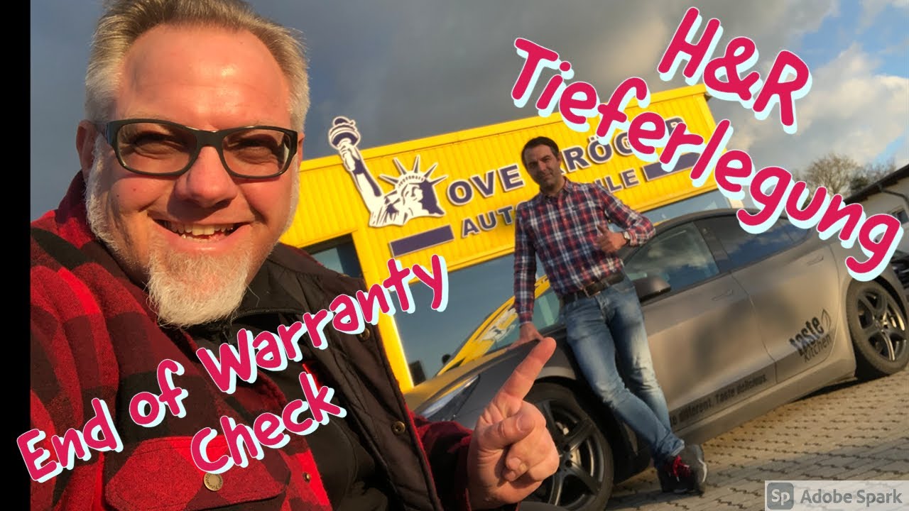 Tesla Model 3 mit H&R Federn Tieferlegung. End of Warranty Check