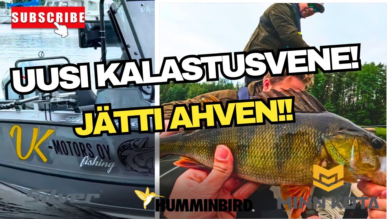 UUSI KALASTUSVENE (silver Hawk SCX) JA JÄTTI AHVEN! LIVE LUOTAUSTA HUMMINBIRD MEGALIVE 2