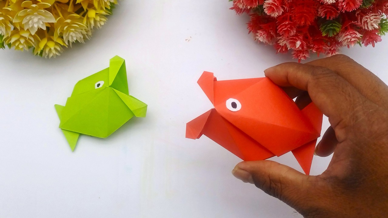 🐟 Превратите бумагу в эту прекрасную поделку в виде рыбки ✨Простые поделки из бумаги