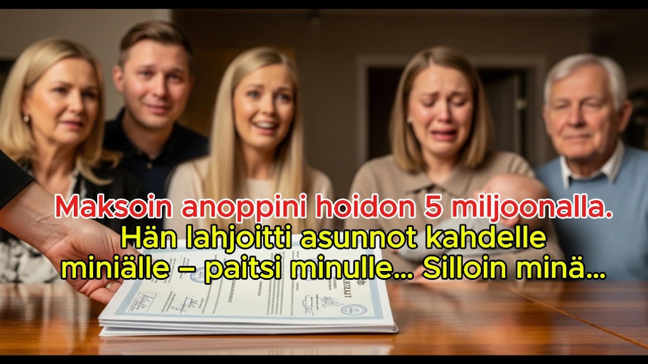 Maksoin anopin hoidon. Hän antoi asunnot muille miniöille – ei minulle. Silloin minä