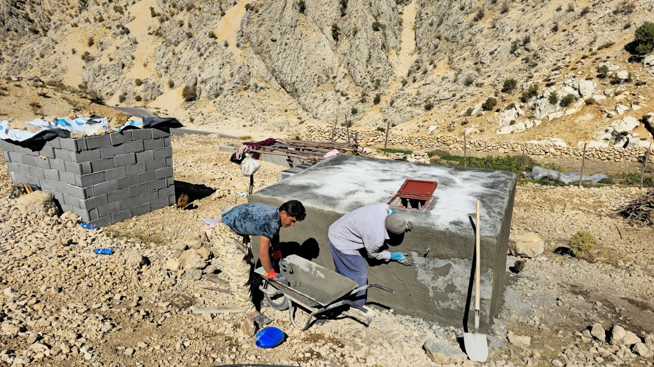 IRAN nomadic life | Finishing the construction of a water source in the mountains | Mountain nomads
