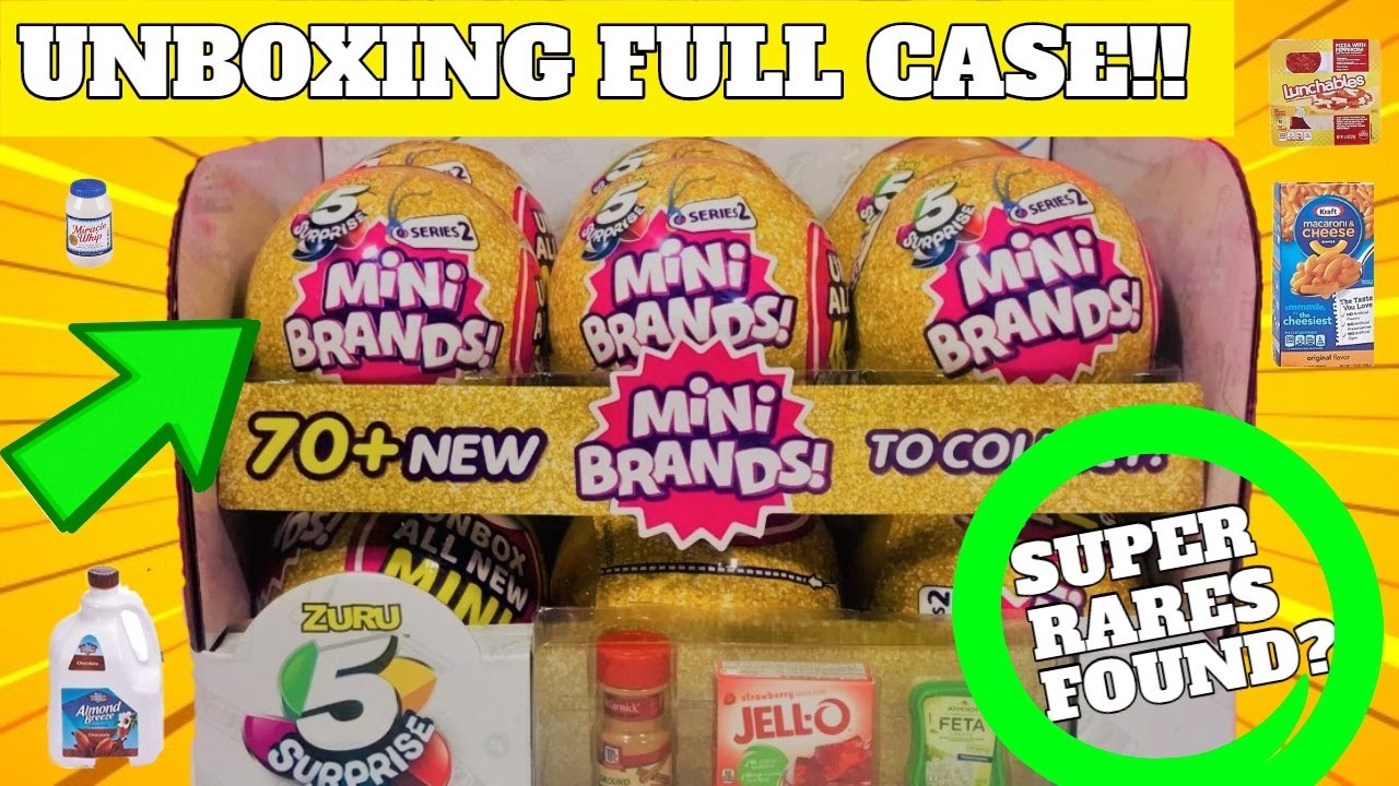 UNBOXING FULL CASE 5 Surprise Mini Brands Series 2 Blind Bag Toy 12 Gold Balls