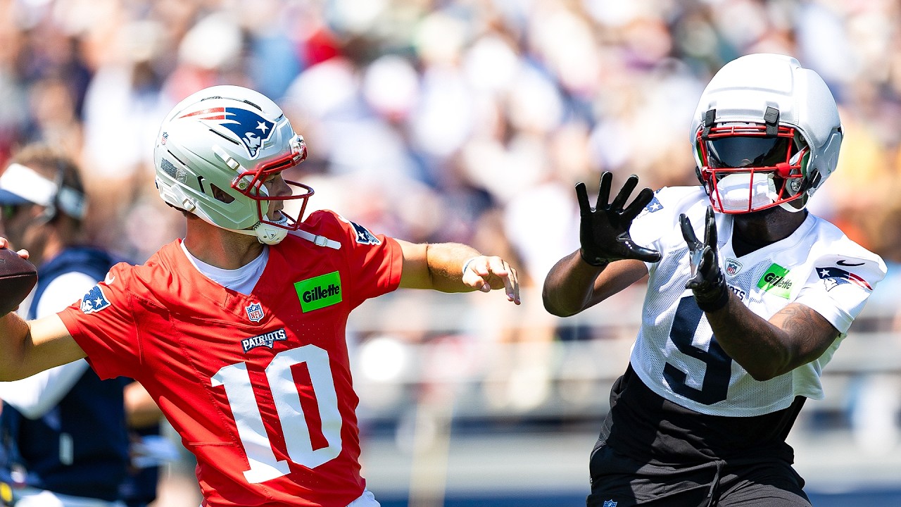 Drake Maye Connects With Kayshon Boutte for a Deep TD on Day 4 of 2026 Patriots Training Camp