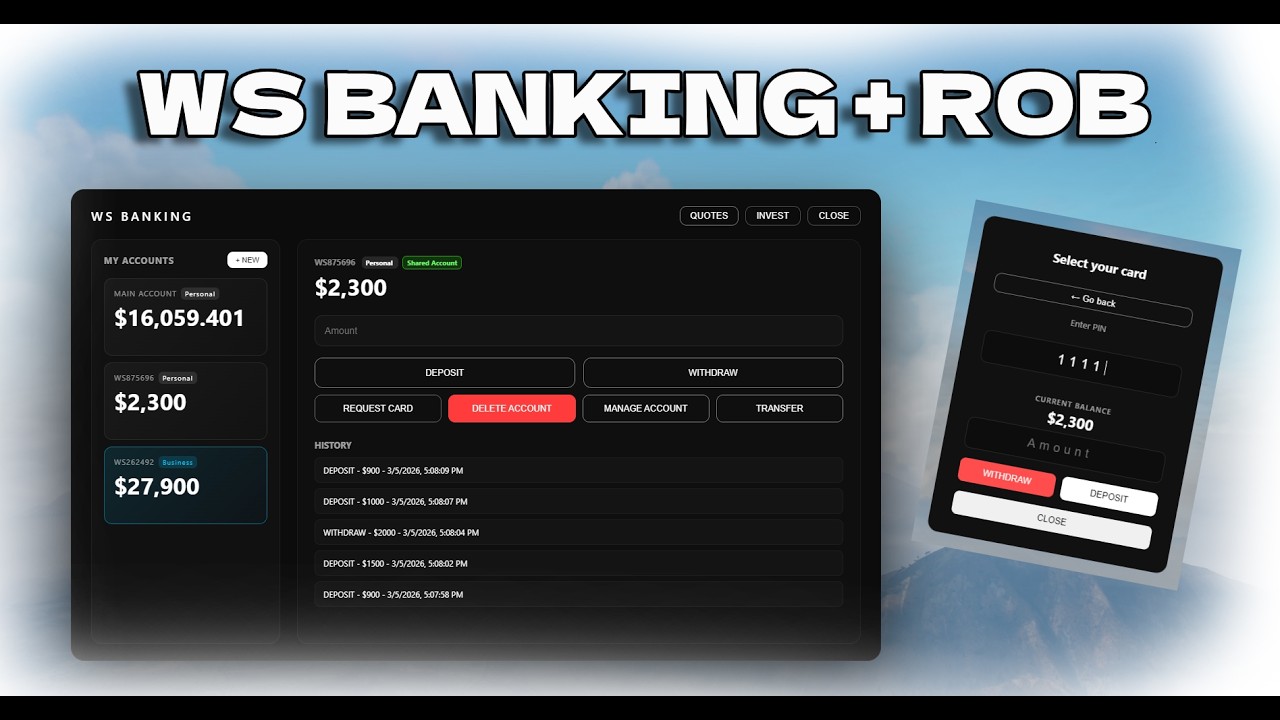 WS Banking + Rob | FiveM Scripts