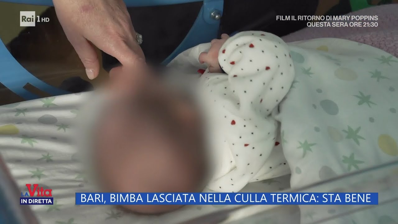 Bari: Sta bene la bimba lasciata nella culla termica - La vita in diretta 28/12/2023