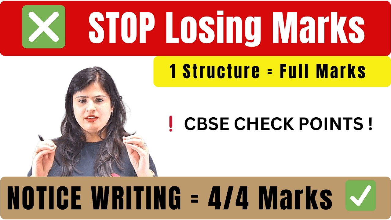 Notice Writing | Tailor Made Structure for CBSE 2026 | Score 4/4  | CBSE Format | Full Marks Trick