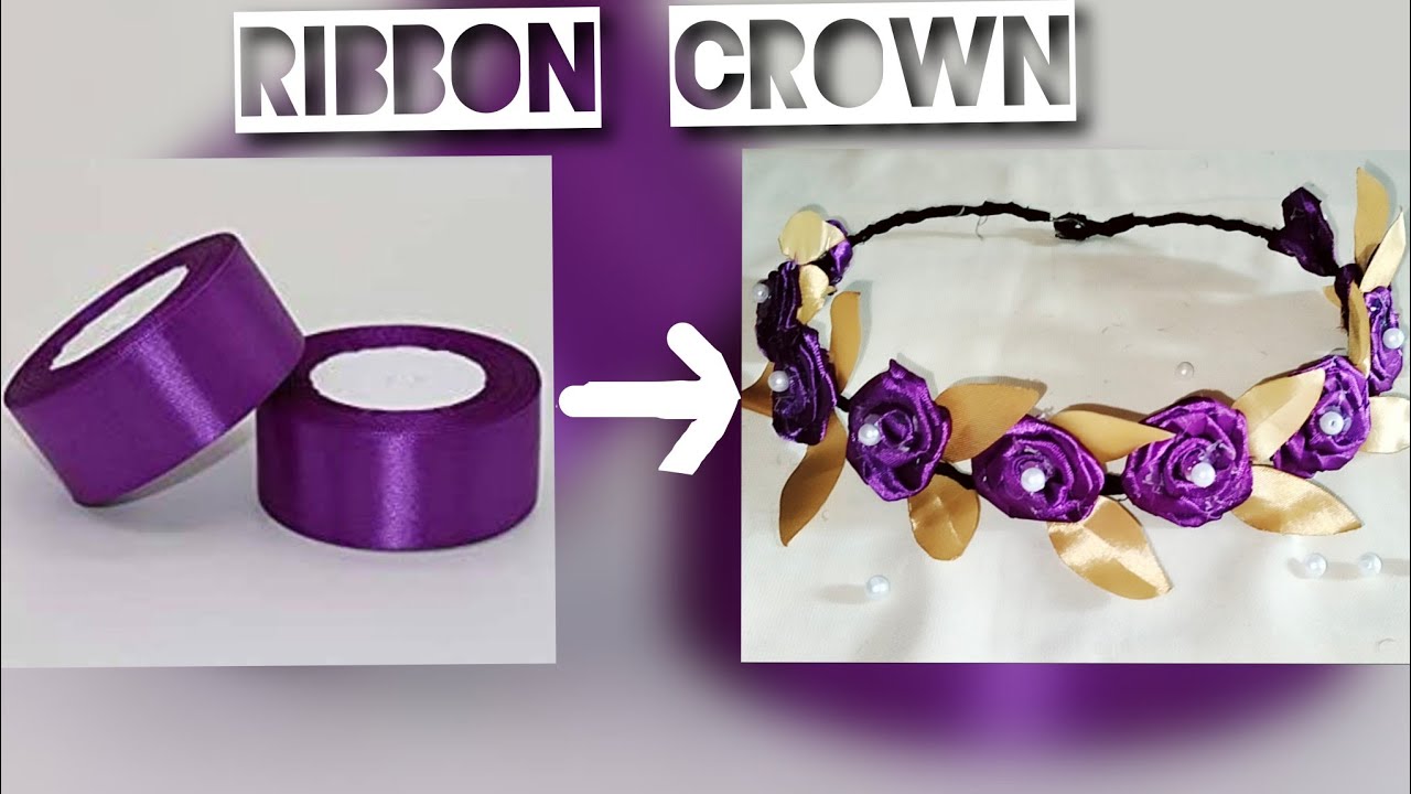 flower crown | ribbon work on crown [easy way for making flower crown]