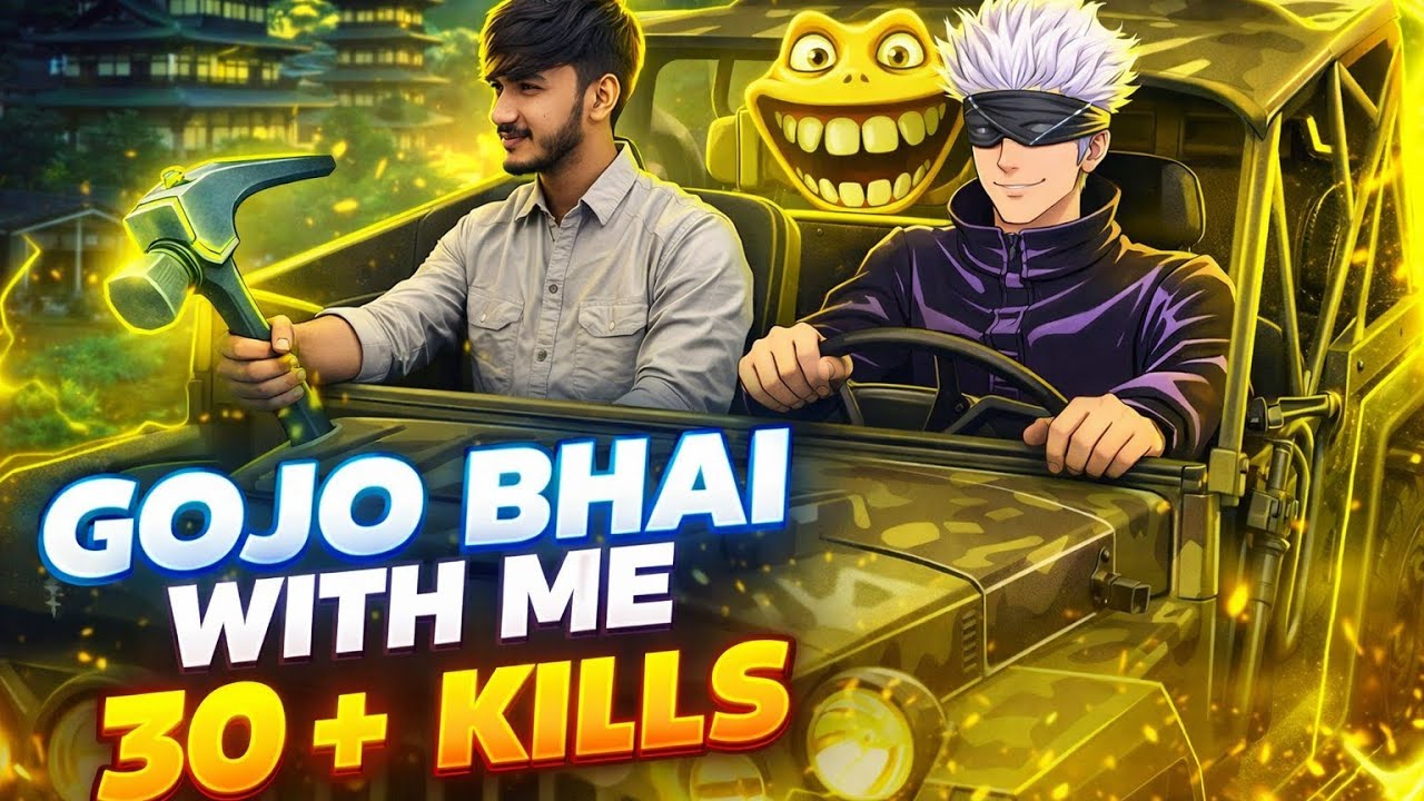Gojo bhai with me 😂 || dekho kon aaya aaj mere sath🫣 || solo vs squad hammer challenge 🥶. #skywars 
