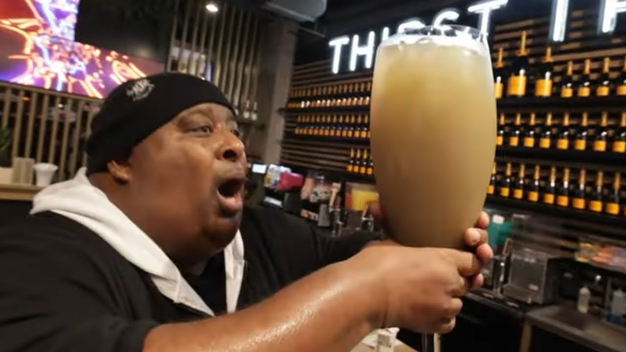 Giant Ice Filled Mimosa Mocktail (Non-Alcoholic) Chug w/ Daym Drops at The Place 2 Be in CT!!