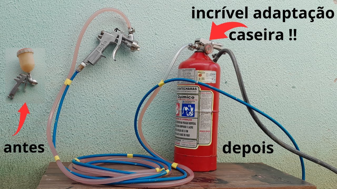 ADAPTAÇÃO DE PISTOLA DE PINTURA, TANQUE DE PRESSÃO E AIRLESS CASEIRA,  TUTORIAL PASSO A PASSO !