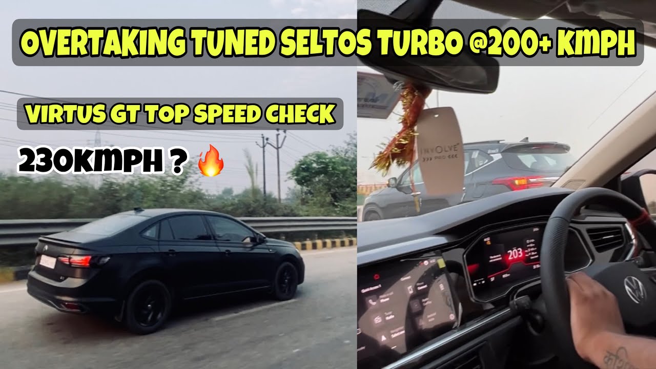 Driving Virtus GT at 230 km/hr for 10 mins in Delhi🚀