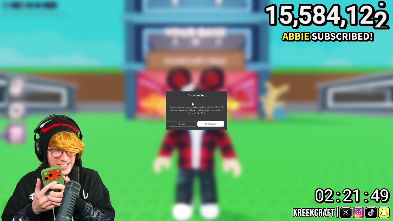 KreekCraft взломали во время игры! Звоните в Roblox за помощью!