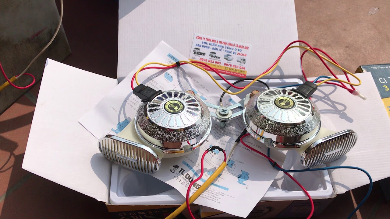Còi ngân 12 V -24V Hàn Quốc cực chất siêu bền , chịu nước , ngân 3 tiếng