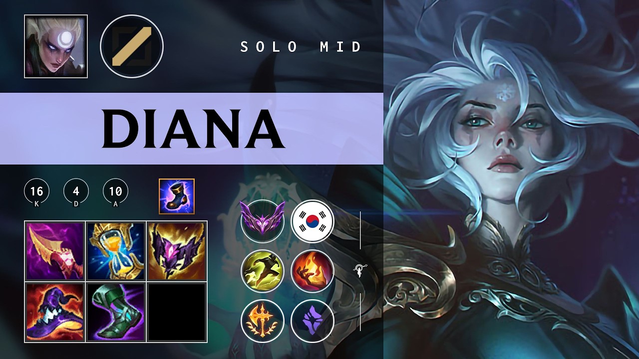 Diana Mid vs Garen - KR Master Patch 26.07