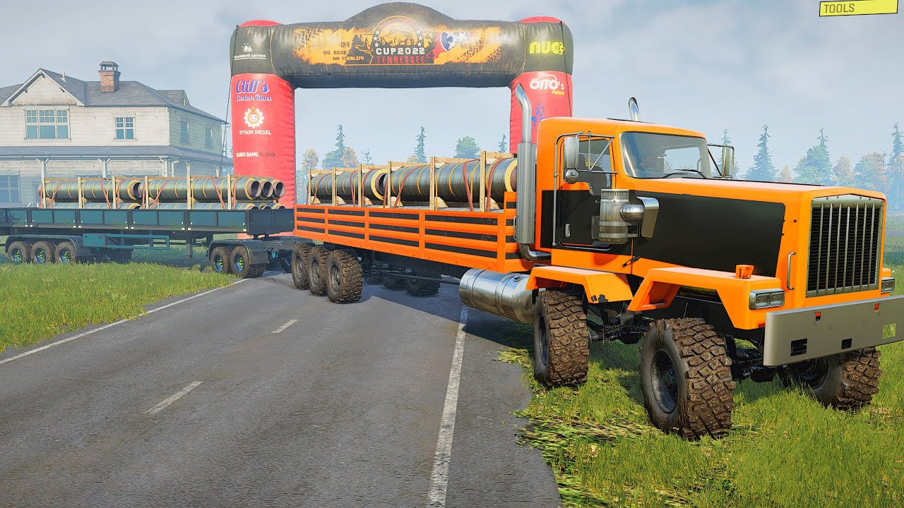 Trucks vs Speed Bumps With Extreme Broken Road Ep49 #snowrunner