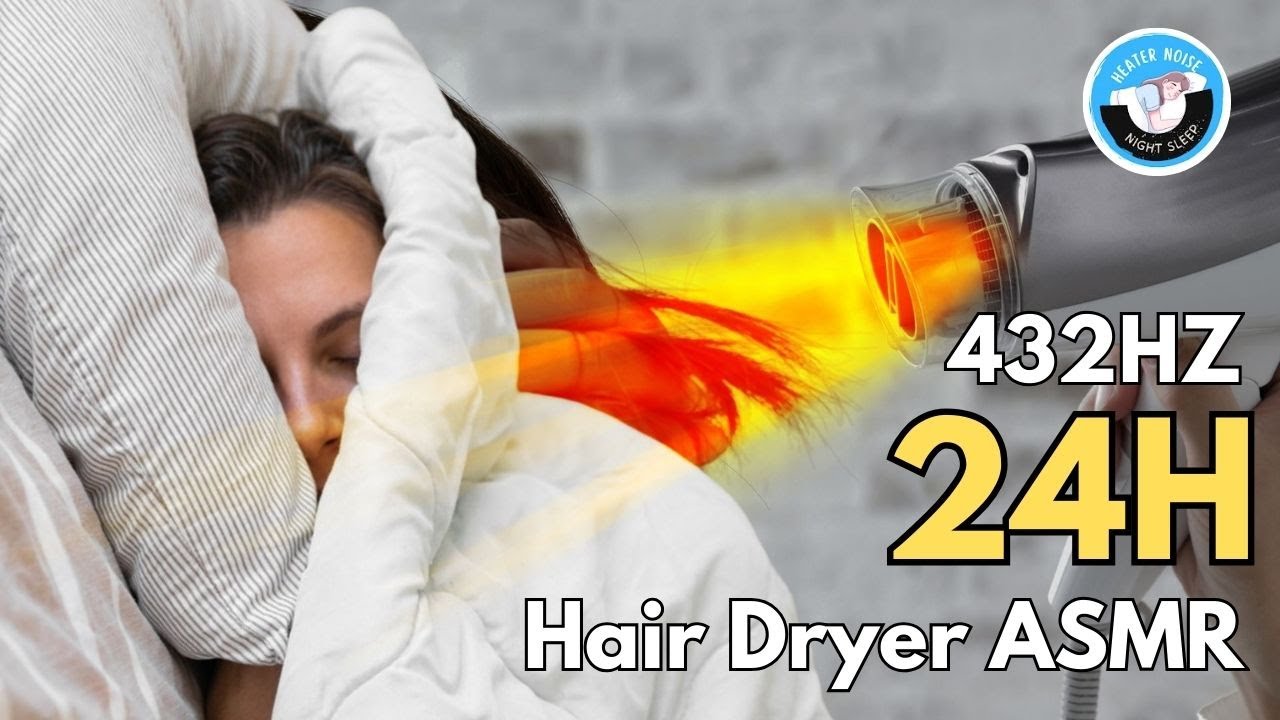 Sleep Quickly With Hair Dryer ASMR Sound To Beat Insomnia - Black Screen 24Hours No ADS | Peaceful