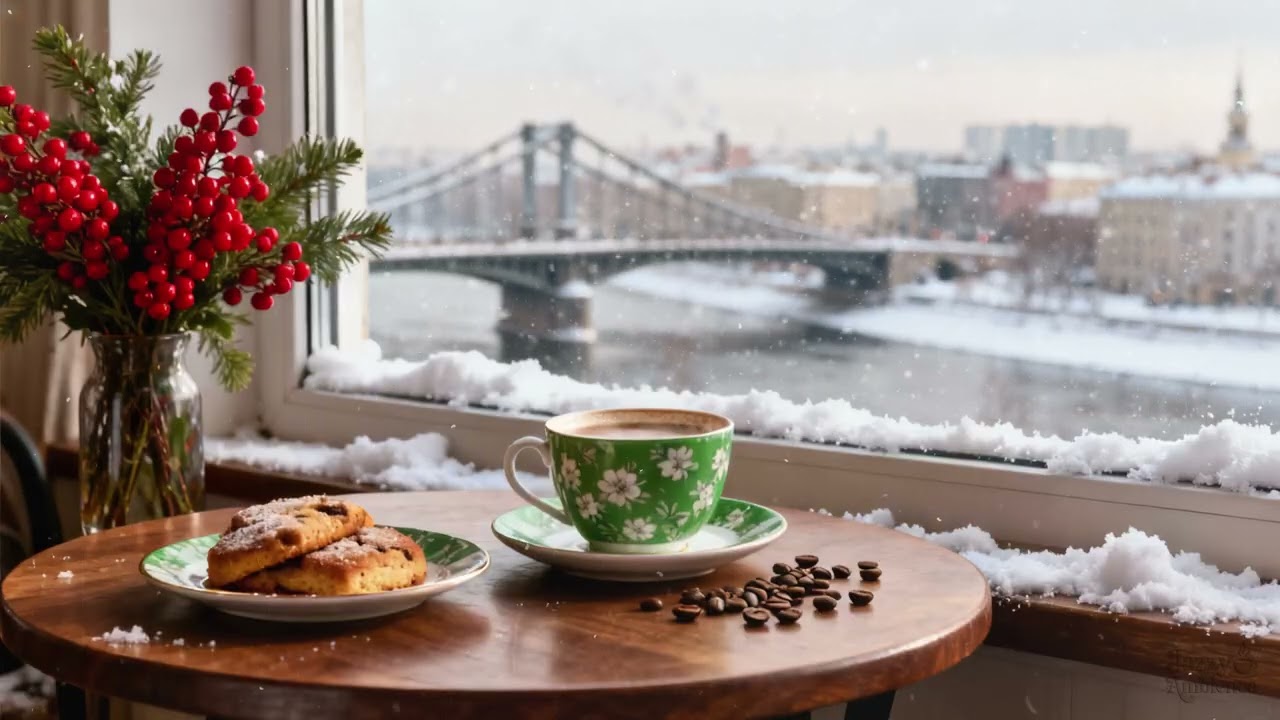 RELAX MUSIC 🎶 Jazz Instrumental ☕ Cozy Coffee 📚 Study & Work ❄️ Winter Ambience City View