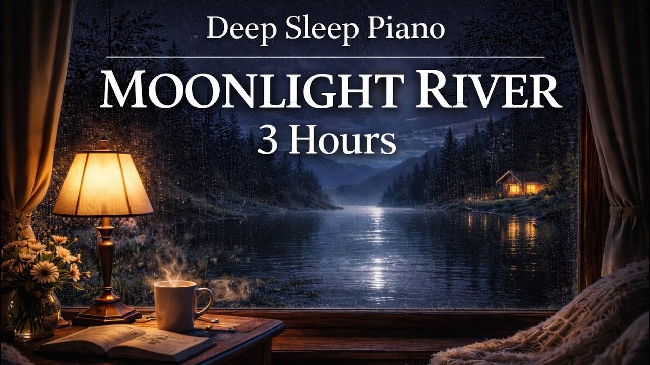 3 Hours Deep Sleep Piano 🌙 Moonlight River Calm | Relaxing Night Music for Sleep & Stress Relief
