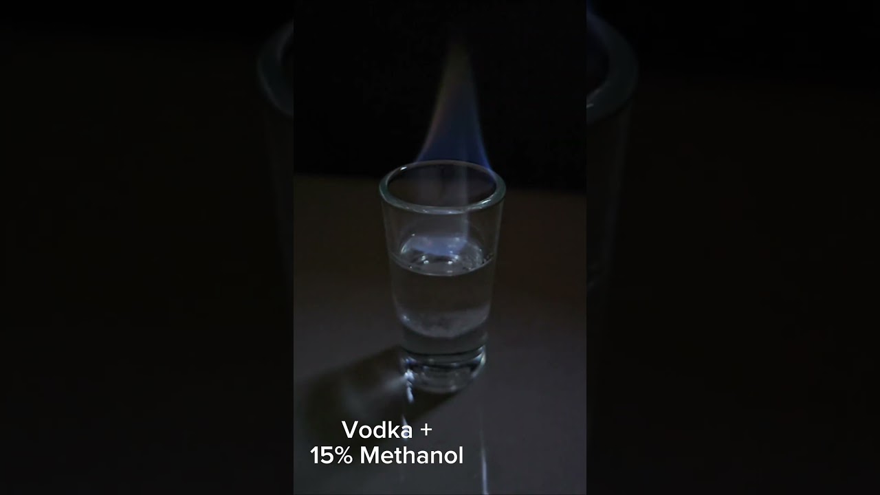 How to determine methanol in vodka. Solution on fire! #science #experiment #knowledge #methanol