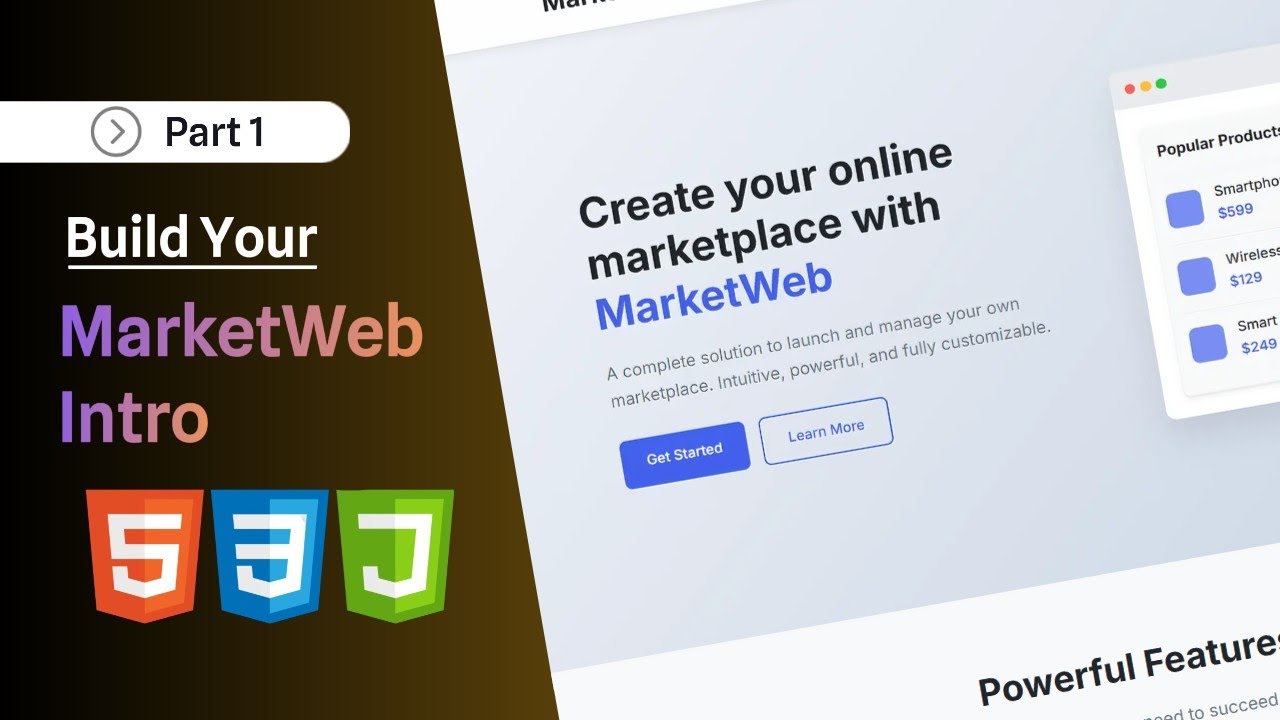 Coding Session : Pure HTML Website MarketWeb Structure Build